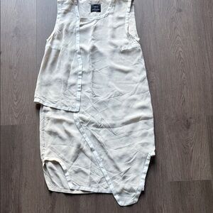 Chic Asymmetrical Cream Dress